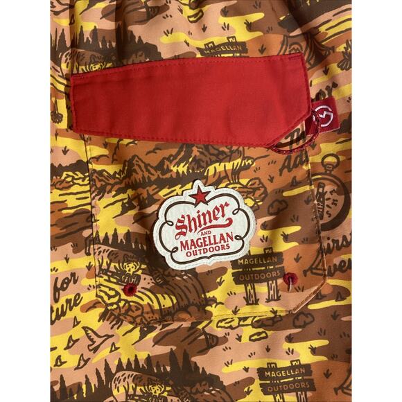 Magellan x Shiner Bock Beer Mens Swim Trunks Shorts Camouflage Camp Bottoms Med - Picture 9 of 11